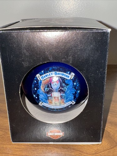 Lote de 7 adornos de bombilla de bola de vidrio Harley Davidson 2004-2009 1 polo norte sin usar, en caja - Imagen 3 de 16