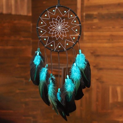 Blue Dream Catchers Handmade, Boho Traditional Circular Net for Wall Hanging ...