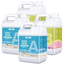 OcePor 4 Gallon 2x2 Crystal Clear Epoxy Resin Kit Casting for Art Jewelry Wood