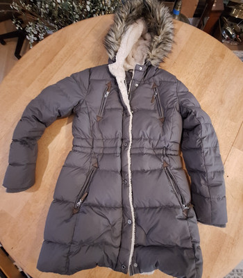 LRL Ralph Lauren Womens Size S Green Down Puffer Jacket Faux Fur Collar