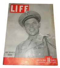 Original WWII US Army Most Decorated Soldier Life Magazine AUDIE MURPHY MOH
