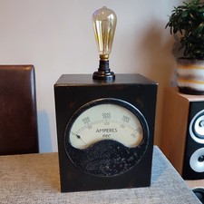 Vintage GEC Ampers Amp Gauge Steampunk Table Lamp