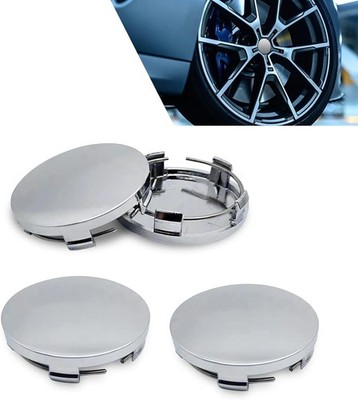 4PCS Car Wheel Center Caps 60mm ABS Snap-in Hub Caps Universal Silver