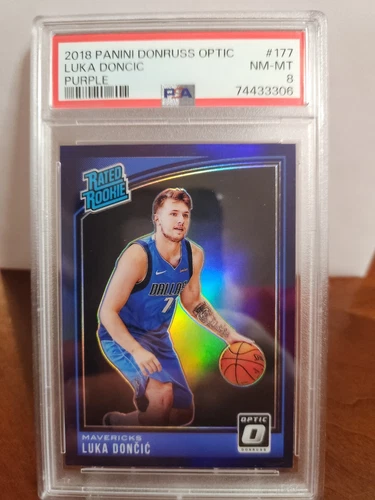 2018-19 Donruss Optic LUKA DONCIC Holo Purple Prizm RC #177 🔥🔥 PSA 8 🔥🔥