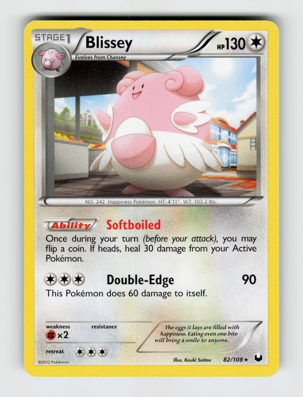 Blissey 82/108 - Pokemon - Dark Explorers - Holo Rare - NM