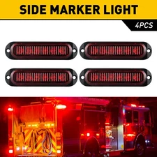 4pcs Red Side 6-LED Marker Lamp Lights Clearance Light Truck Trailer RV NEW