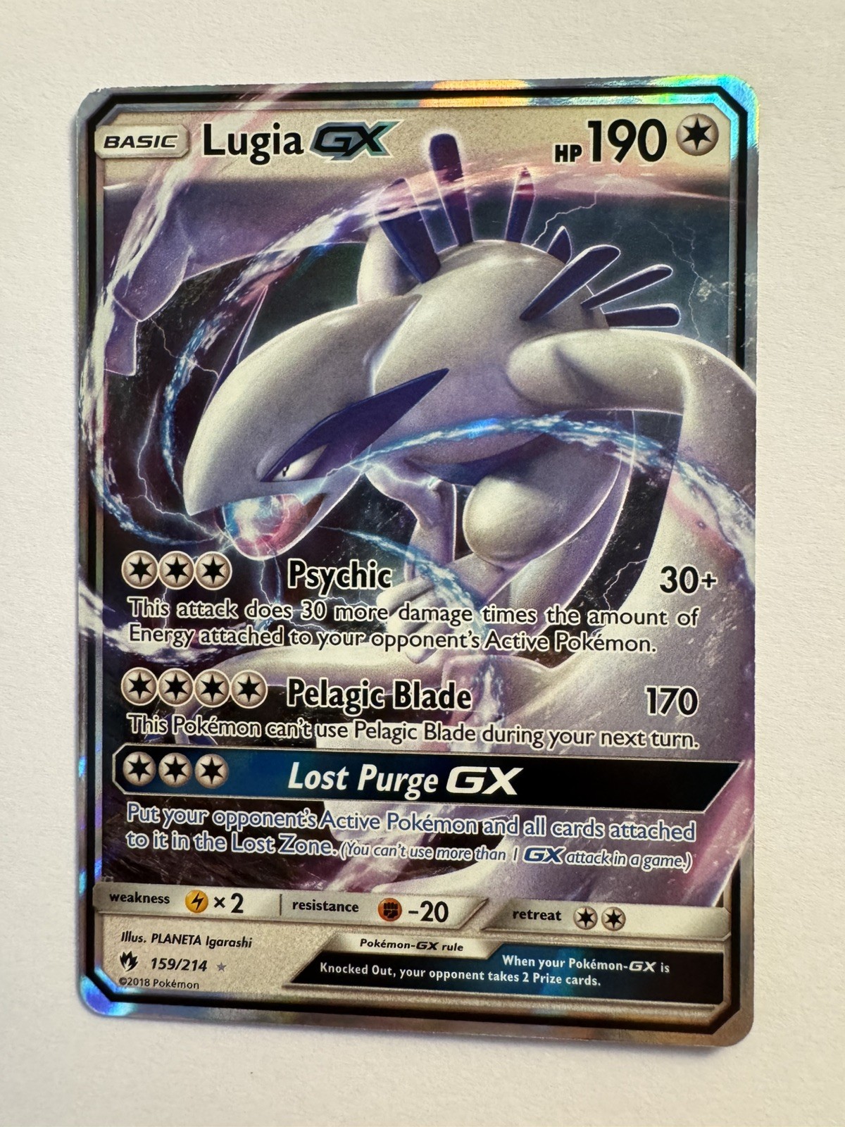Lugia GX (159/214) - Pokemon SM: Lost Thunder - Ultra Rare - LP