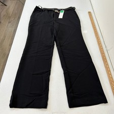 Charter Club Petite Classic Fit Black Trousers with Belt Size 10P New With Tags