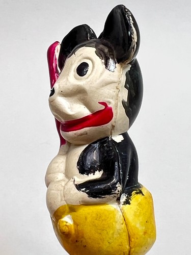 1930s Antique Japan Mickey Mouse Baseball Bat Celluloid Toy Figurine - Picture 6 of 9