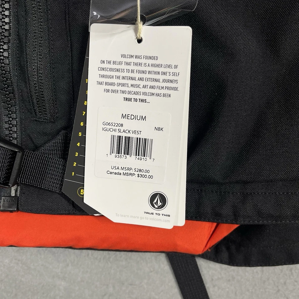 Volcom Vest Mens Medium Black Red Iguchi Slack Snwoboard Tactical Backpack NEW - Image 4 of 4