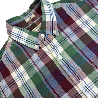 J.Crew Hemd Herren Small Kariert Button Down Langarm Slim Fit Freizeit Y2K