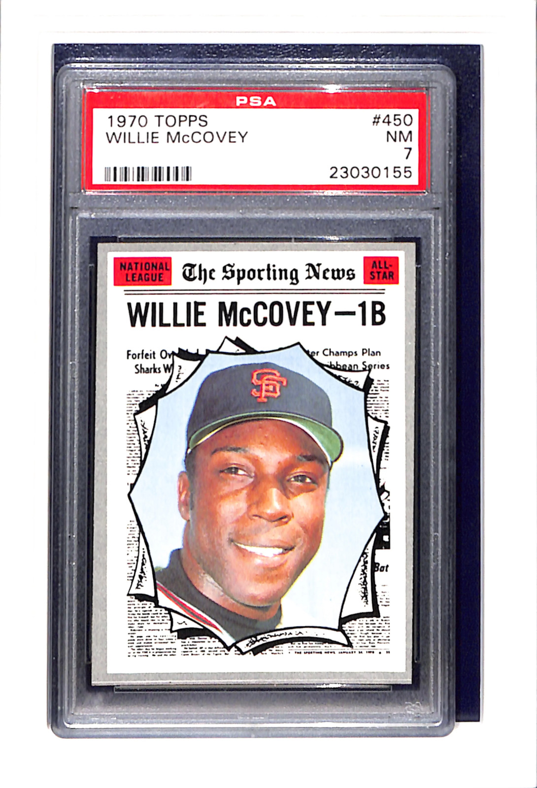 1970 Topps #450 Willie McCovey PSA 7 SN 23030155