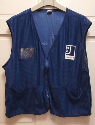 Goodwill Empoloyee Blue Mesh Zip-up Vest ''Our Business is Changing Lives'' - XL
