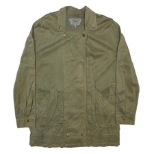 TRAFALUC Womens Green Cotton Blend Button Jacket S Casual Outerwear Utility