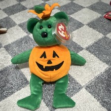 Ty Beanie Babies-Original Tricky Pumpkin Bear 2002 Ages 3 3-4 4-7 8-11 Years