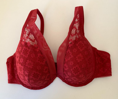 LingaDore Red Underwired Floral Lacy Bra Size 85B EU (16B AU)