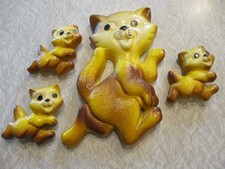 Vintage 1970 Miller Studio Chalkware Mother Cat With 3 Kittens Wall Decor