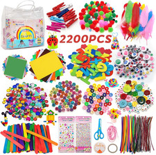 Lavoretti Creativi per Bambini, 2200+ Pezzi DIY Art Craft Set, Wiggle Occhi, Sti