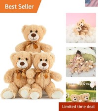 Adorable 3-Piece Teddy Bear Set - Fluffy Decorations for Baby Showers  Parties