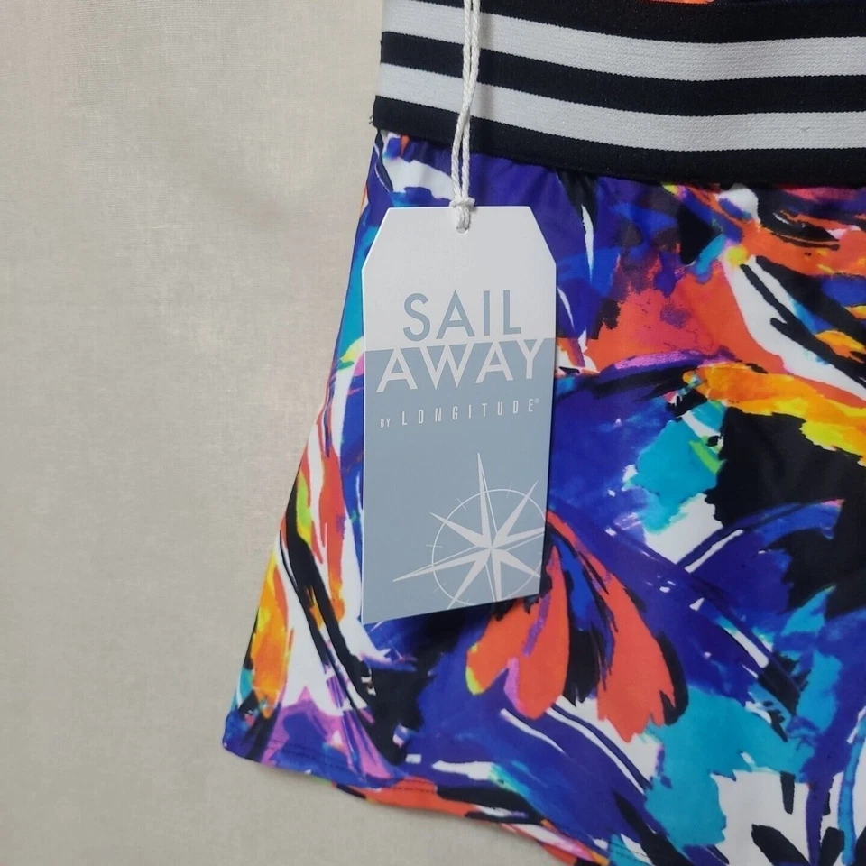 Tankini Swim Top Size Small V Neck Multicolor Racerback Sail Away By Longitude - Image 3 of 4