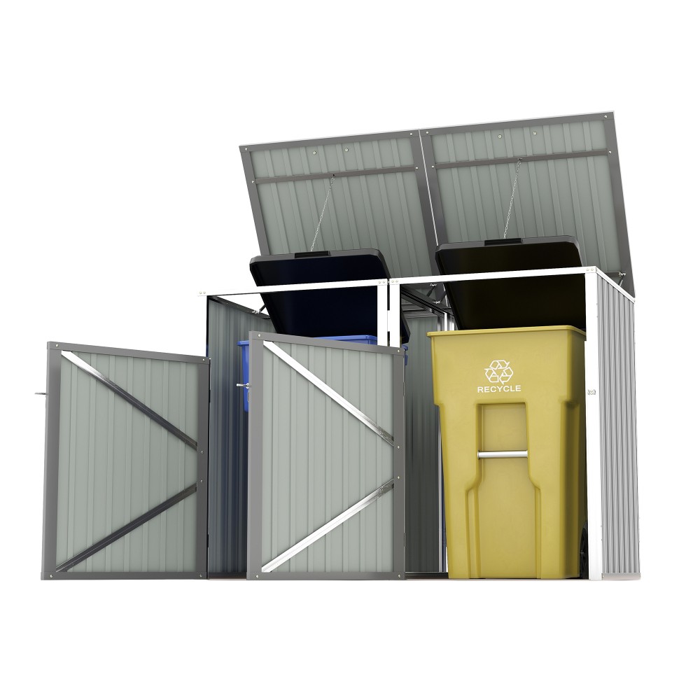 Garbage Bin Shed 54 cubic feet of space Stainless Bin Shed for Garden Yard Lawn
