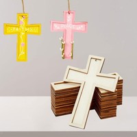 10X Holzkreuze Zum Basteln, Holzkreuze Zum Bemalen, Einfache Leere