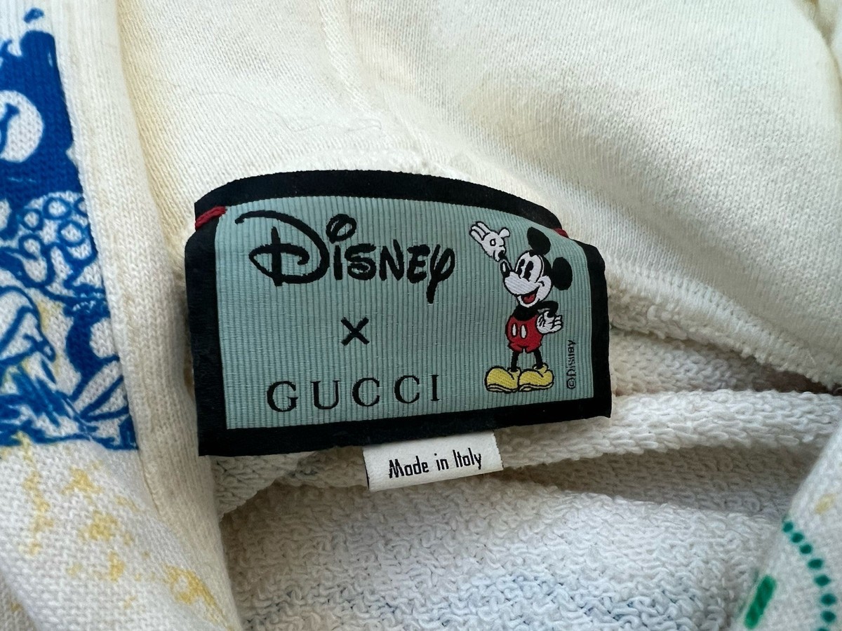 Gucci x Disney Mickey Mouse All Over Print Hoodie GG Stripe Sleeve