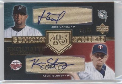 2007 Exquisite Rookie Signatures 42/59 Kevin Slowey Jose Garcia Auto RC 0f8
