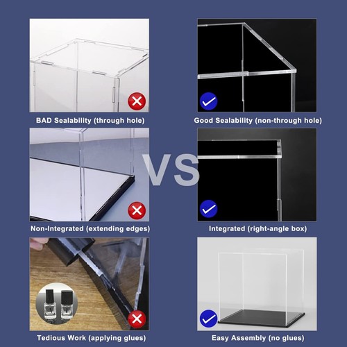 Acrylic Display Case With Black Base, 6 Inch Square Box for Showcase, Counter... - Picture 6 of 6