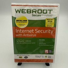 Webroot Secure Anywhere Internet Security w Antivirus PC Mac Mobile 3 Device New