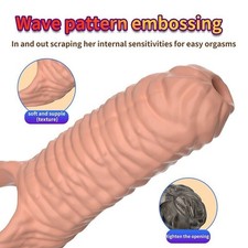 Penis Sheath Male Penis Sleeve Girth Reusable Condoms Extender Enlarger Enhancer