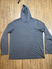 Patagonia Men's Sz. L Navy Blue Capilene Cool Daily Hooded Long Sleeve Shirt
