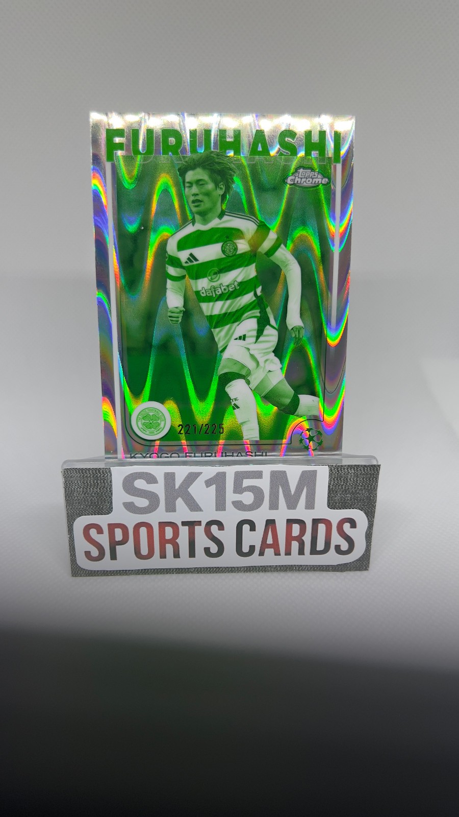 Kyogo Furuhashi 2024-25 Topps Chrome UEFA Night Vision Raywave Refractor 225