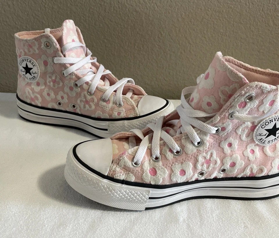 Zapatillas altas Converse Chuck Taylor rosa floral niñas niños TALLA 5 Foto 3 de 4