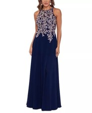 Betsy  Adam Embroidered Gown Sz6 299 397 