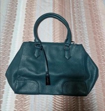 CONBIPEL BORSA A MANO DONNA ECOPELLE VERDE ZIP TRACOLLA FODERA BLU