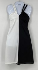 Just Fashion Now Womens Sleeveless White/Black Criss Cross Dress Size Large NWT