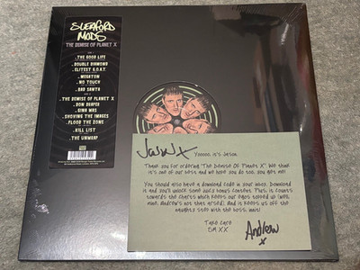 SLEAFORD MODS THE DEMISE OF PLANET X BLACK LABEL SPARKLE LP & SIGNED POSTCARD
