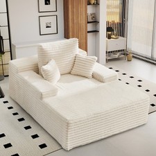 Korser Cloud Boneless Chaise Lounge Corduroy Oversized Couch Bed for Living Room