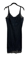 Vintage Vanity Fair Slip Size 38 Black Nylon Black Lace Adjustable Straps