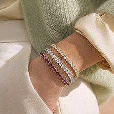 Damen Zirkonia Tennis Armband Cocktail Ketten  Brautschmuck Statement Modisch