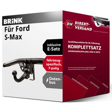 Für Ford S-Max WA6 (Brink) Anhängerkupplung abnehmbar + E-Satz 7pol spezifisch