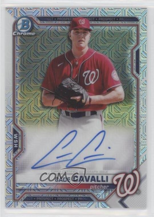 2021 Bowman Mega Box Chrome Mojo Auto Cade Cavalli #BMA-CC Auto 0e8z
