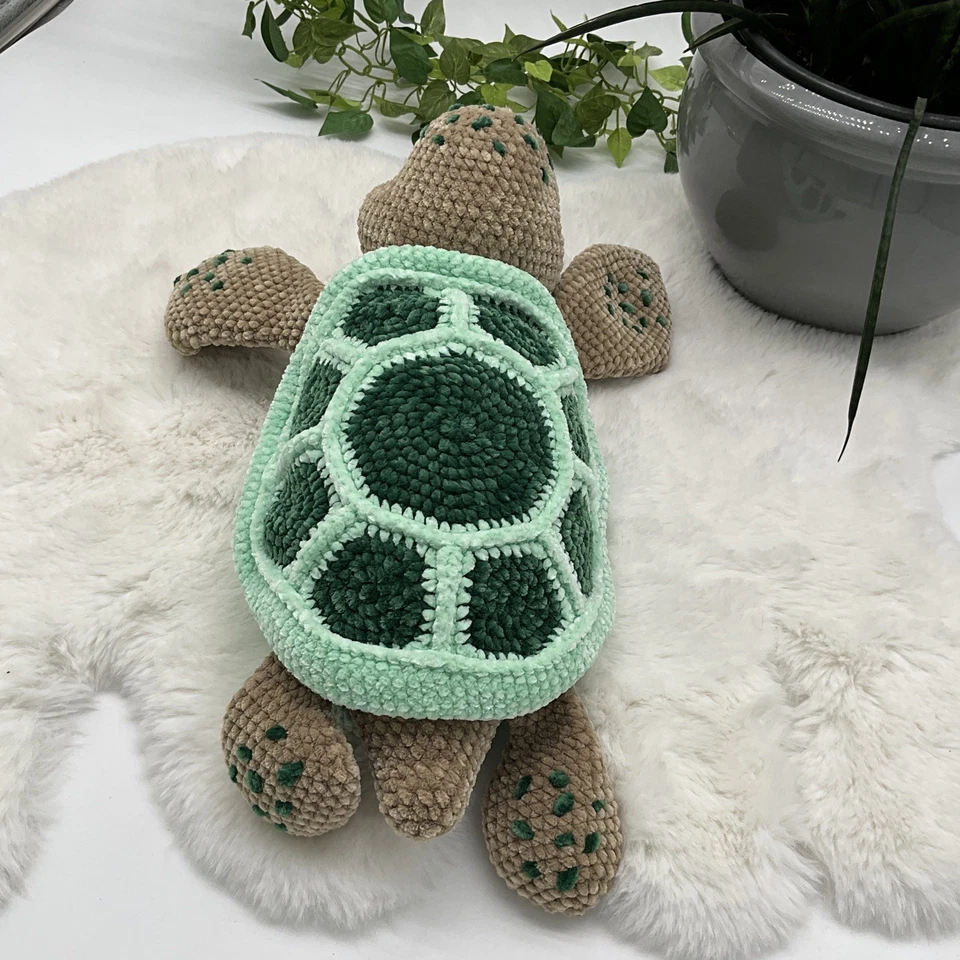 Häkeltier Kuscheltier Häkelarbeit Amigurumi gehäkelte süße Schildkröte  - Bild 3 von 4