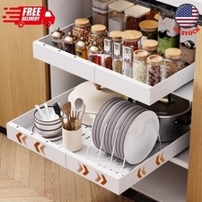 2 Pack Pull Out Cabinet Organizer, 21" Deep Slide Out Drawers for Kitchen Cabine