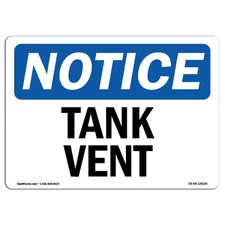 OSHA Notice Sign - Tank Vent | Rigid Plastic Sign | Protect Your Business, Co...