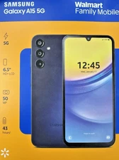 Samsung Galaxy A15 5G 64GB Smartphone [Walmart Family Mobile] Black - New Sealed