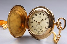 Near MINT SEIKO Pocket Watch 7N07-001A Quartz Gift By The Prime Minister JAPAN
