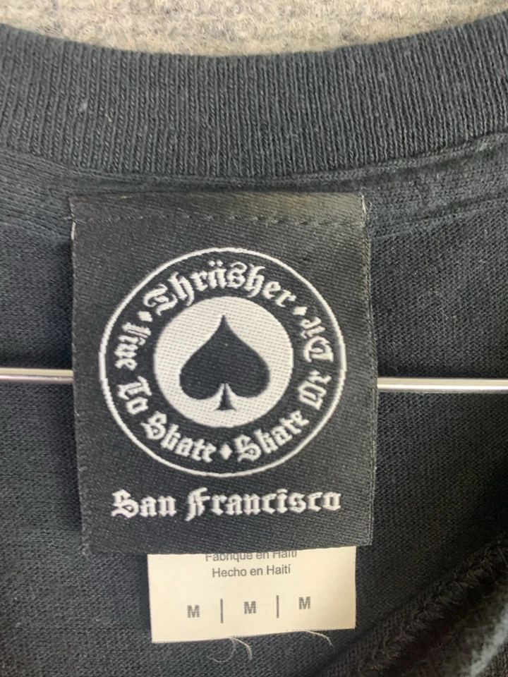 THRASHER T-Shirt Mens Medium Black Crew Neck Short Sleeve Skategoat SK8 Skater - image 3 of 4