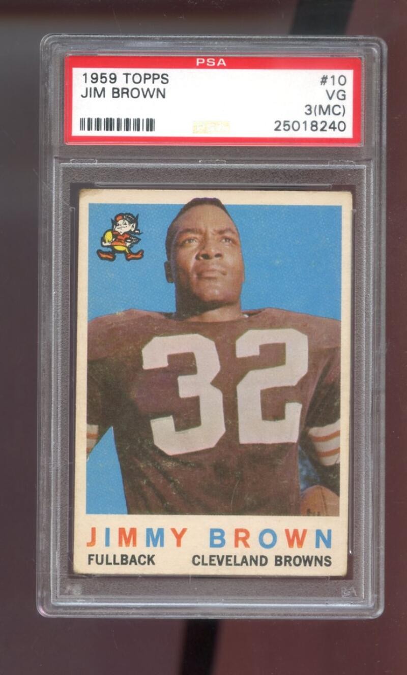 1959 Topps #10 Jimmy Brown Jim Brown PSA 3 (MC) Graded Football Card Cleveland